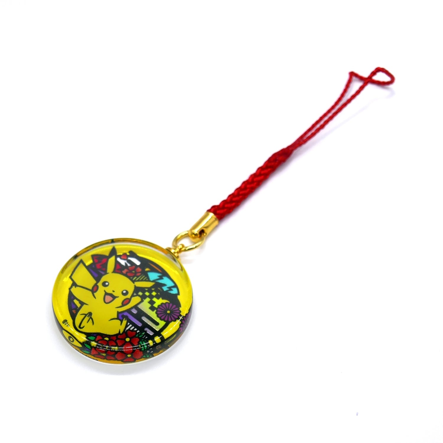 Pikachu Netsuke figure from Japan, detailed glass cutout design
