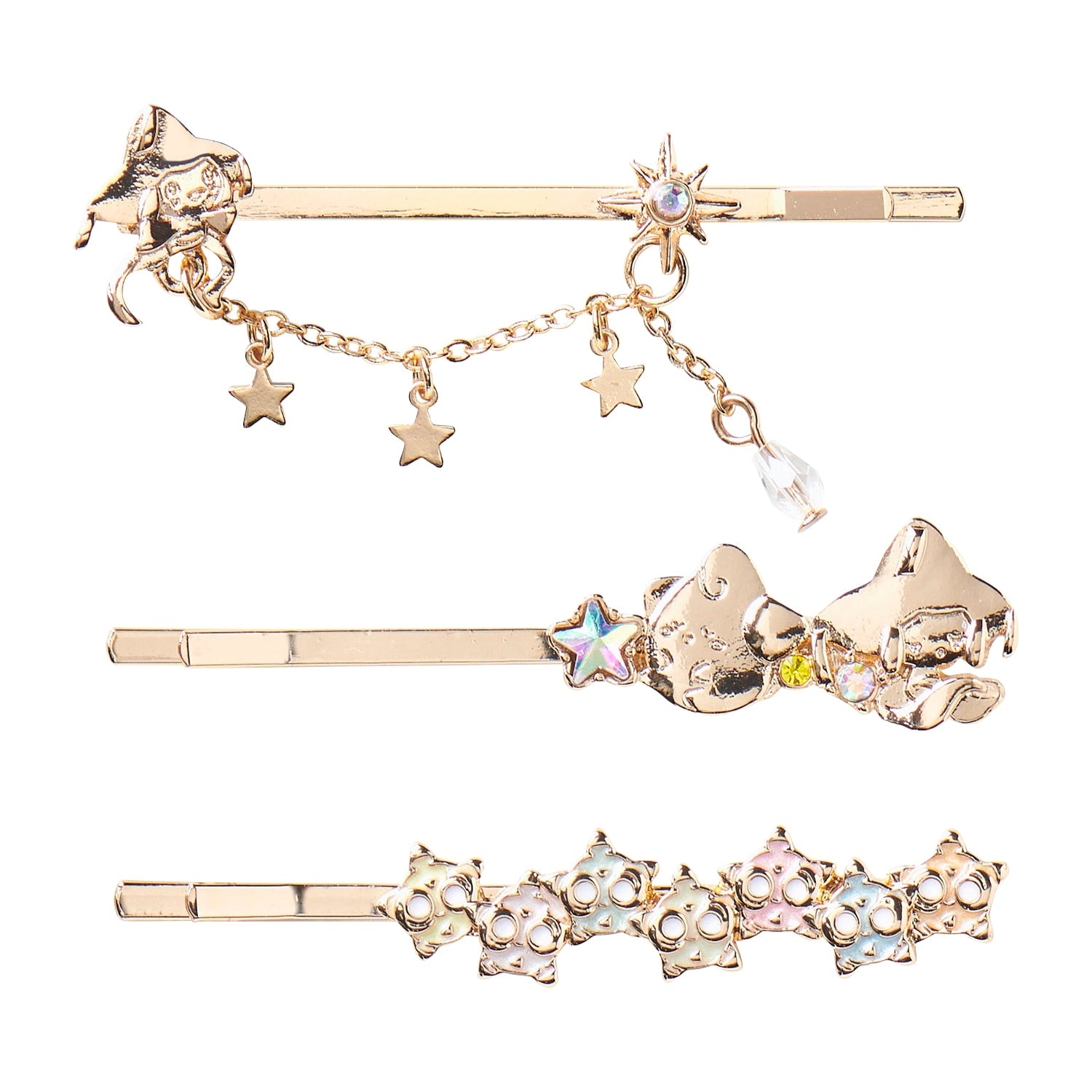 Jirachi hairpin connector with star design from Japan, featuring a shiny Jirachi figure