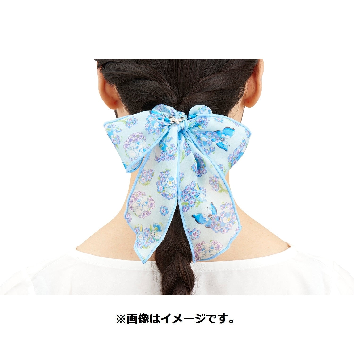 Baby Blue Eyes Pokemon Ribbon Scrunchie Japan authentic collectible