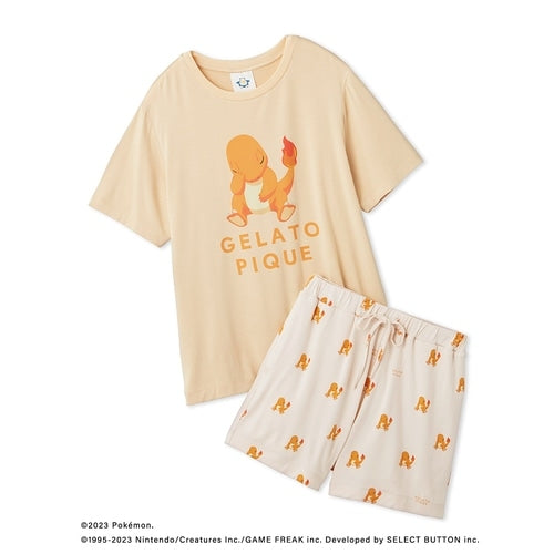 [gelato pique] Cool touch print T-shirt & shorts set Orange