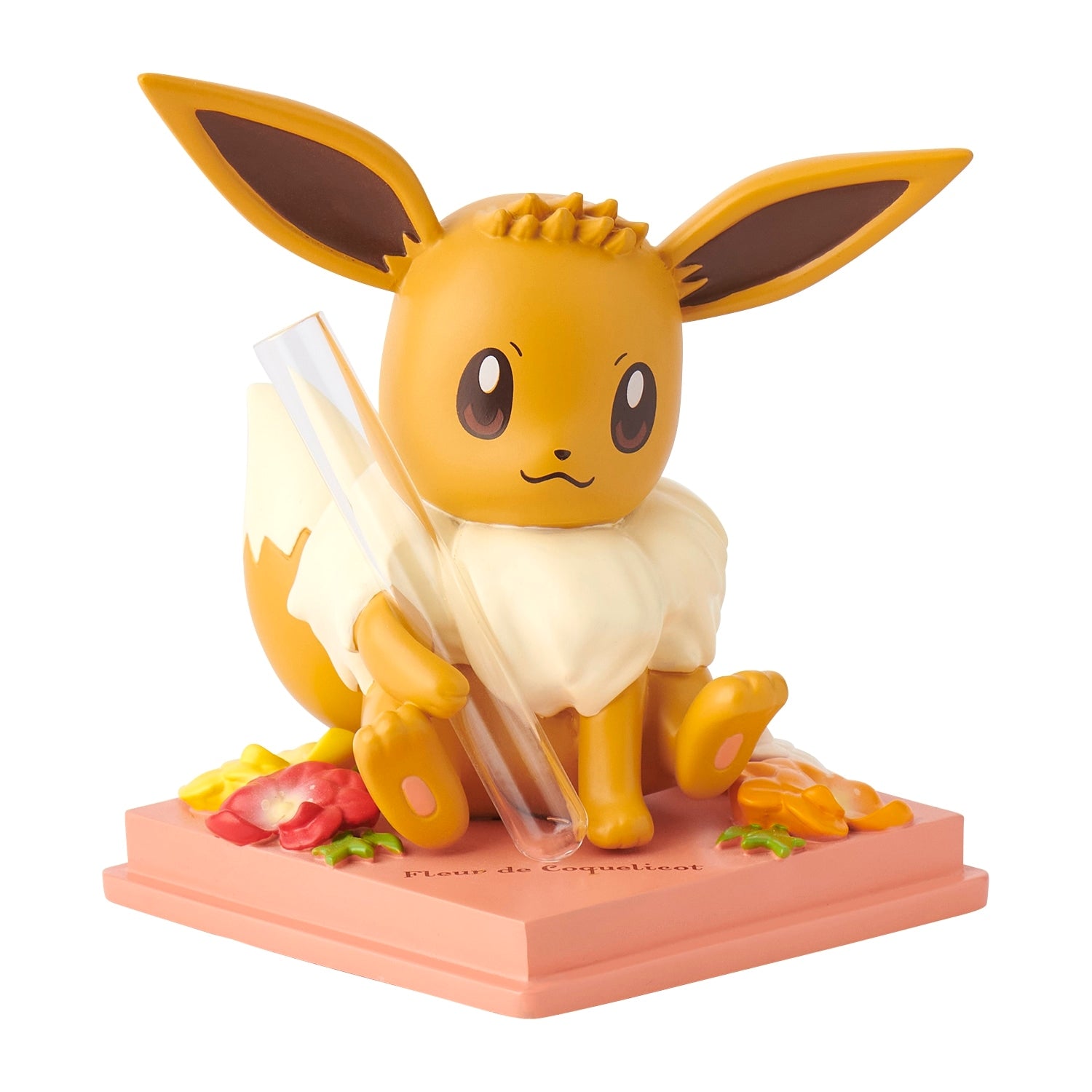 Eevee Fleur de Coquelicot figure from Japan, single flower vase design