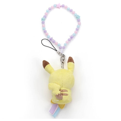 Rare Japan exclusive Pokepiece Starzora Pikachu stuffed toy strap with detailed design