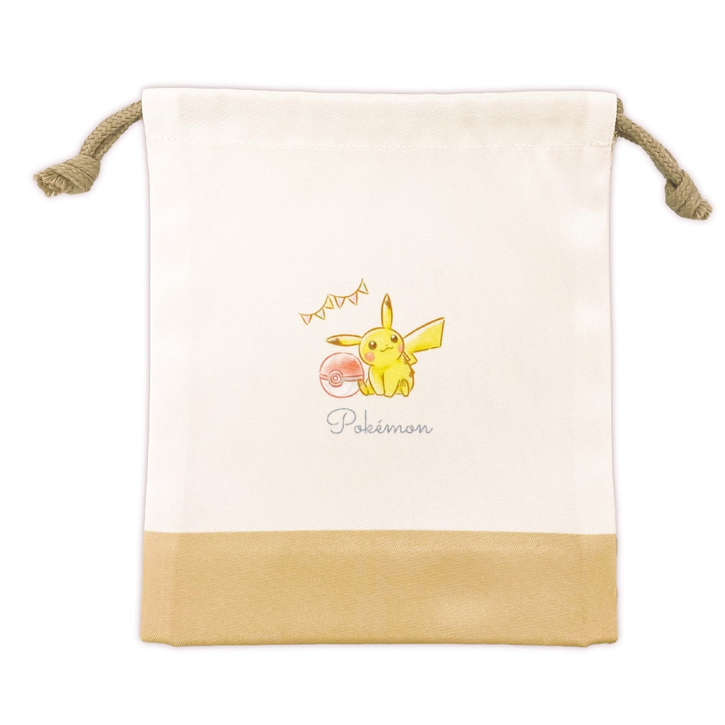 Gusseted drawstring bag/Pikachu_Latte