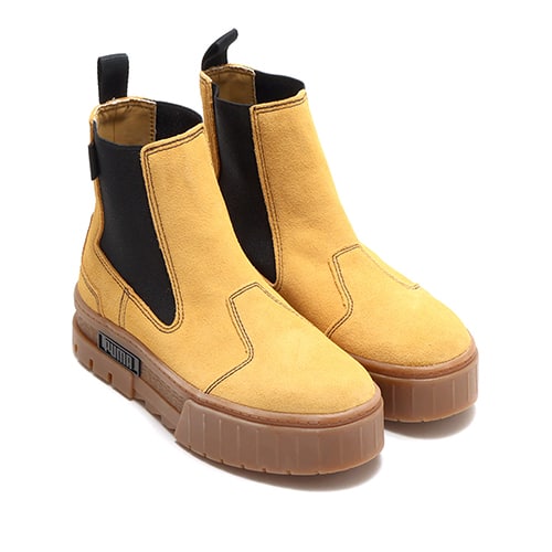 PUMA MAYZE Chelsea Boots Suede WNS from Japan, featuring sleek suede upper and classic Chelsea boot design