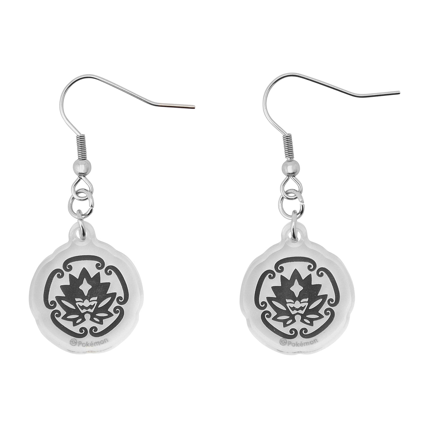Poke Crest Kitakami no Sato Ogapon earrings with acrylic details from Japan