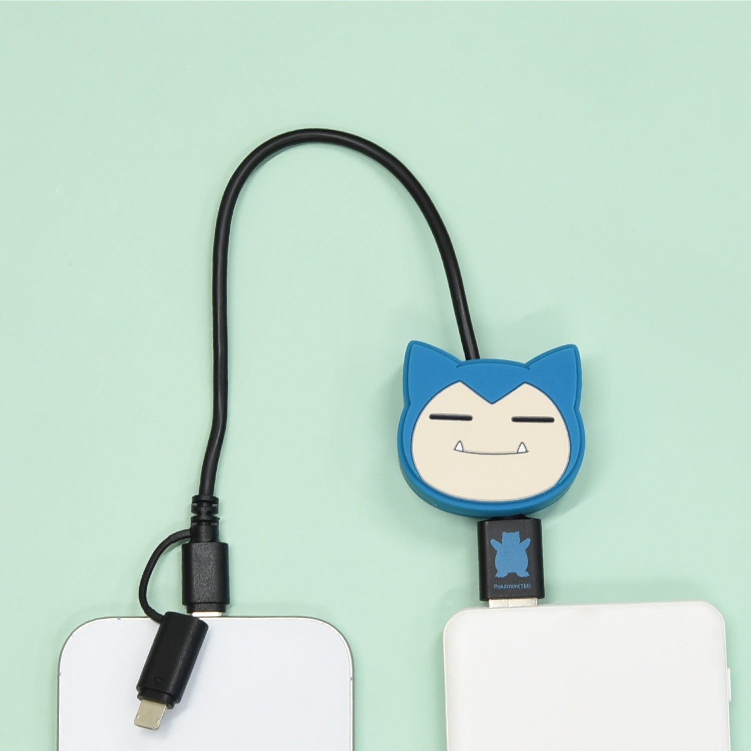 Multi-charging cable with mascot cover Snorlax