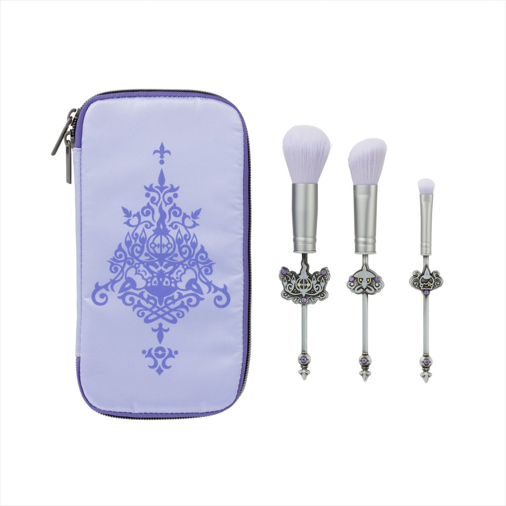 Pokemon Makeup Brush Set with pouch from Japan, featuring Hitomoshi Rampler Chandelure design