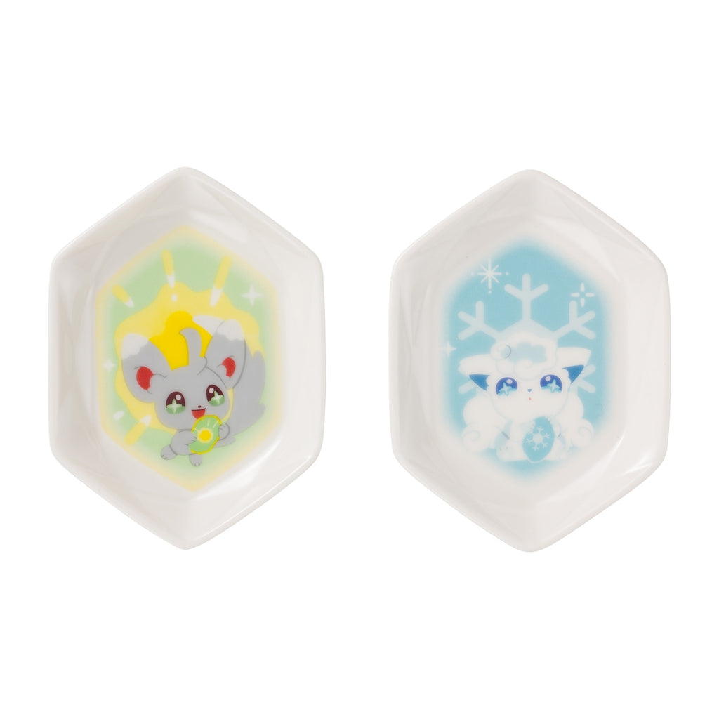 Set of 2 die-cut small plates SHINKA NO ISHI Chirami Alola Vulpix
