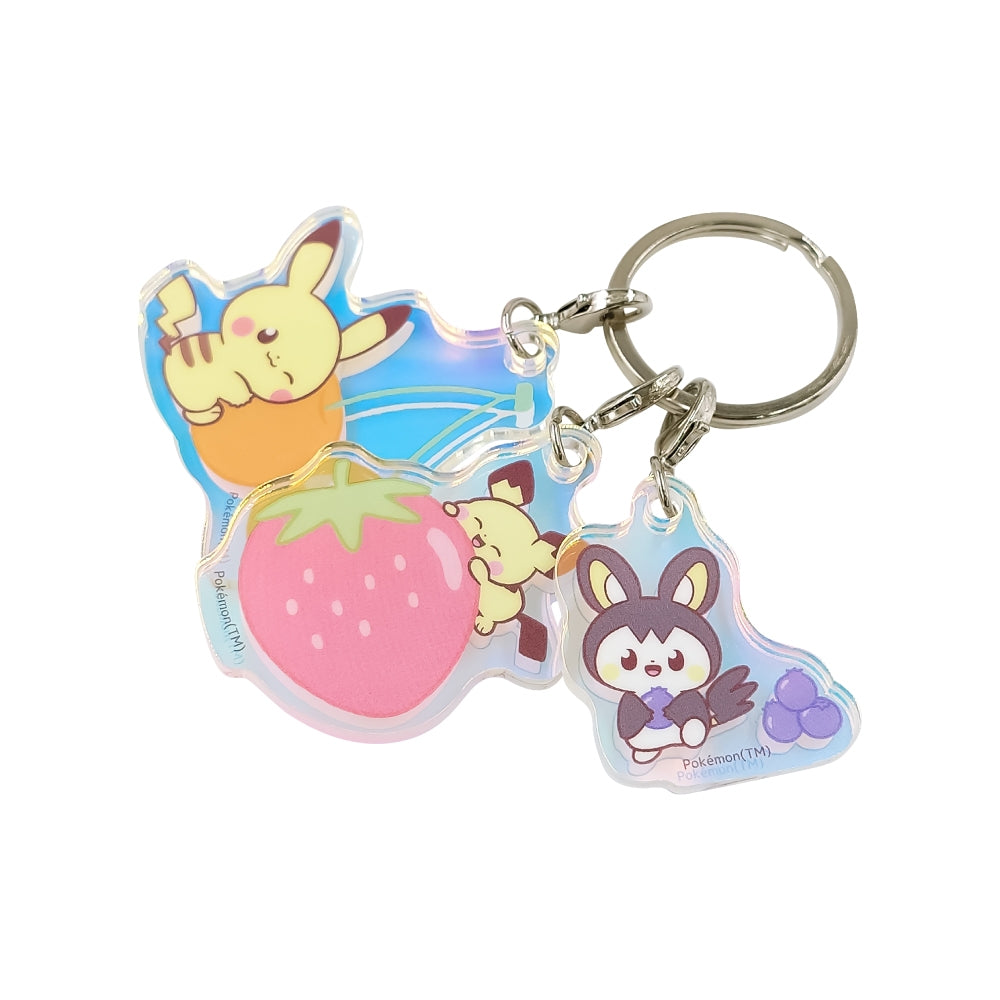 Official Pokemon Center Japan Pikachu keychain with acrylic material and mouse pokemon details