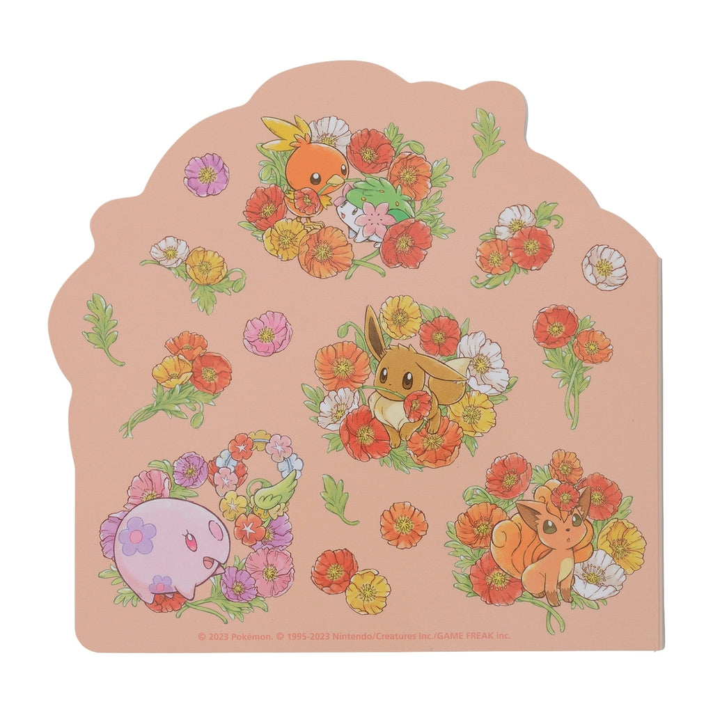 Close-up of Die-cut Memo Fleur de Coquelicot featuring Pokemon character from Japan