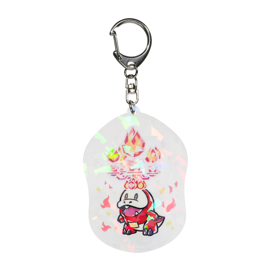 Fuecoco keychain from Japan with fire-type design