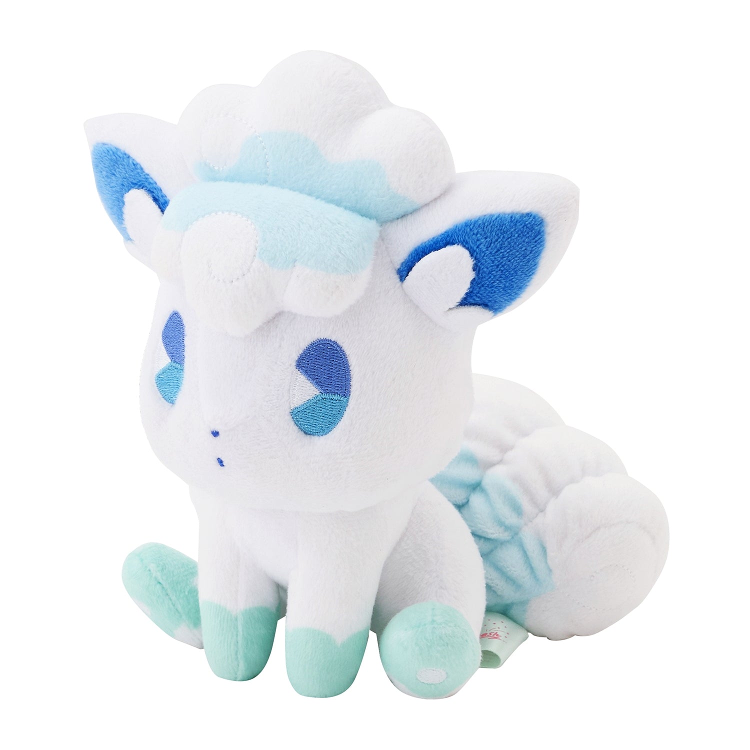 Authentic Pokemon Alolan Vulpix plush, vibrant orange color from Japan