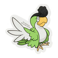 Pokemon Sticker Ikirinko Green Feather featuring Squawkabilly from Japan