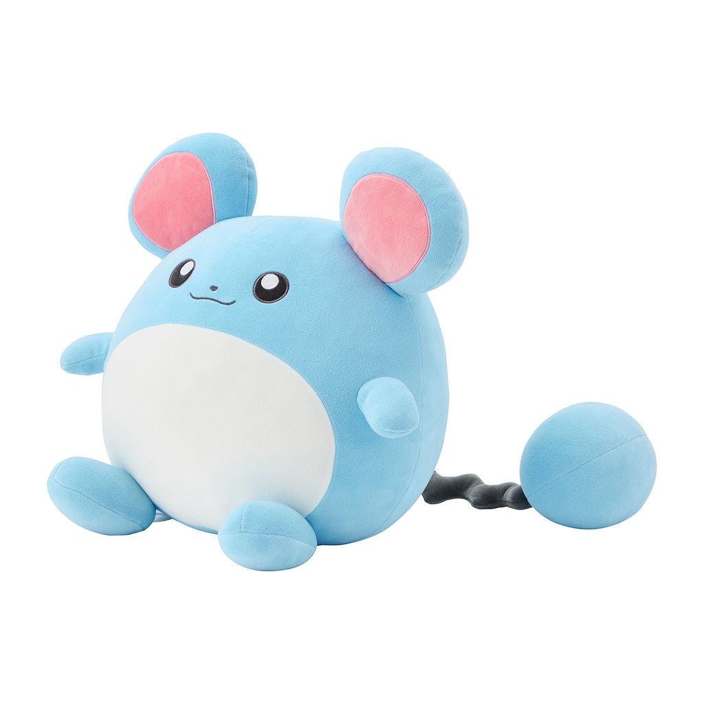Marill Mocchirich Plush with soft texture and vibrant colors, made in Japan