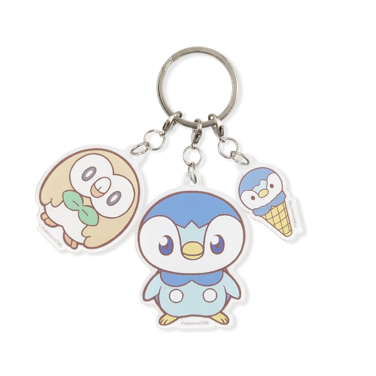 3-row acrylic key chain Piplup & Mokuro Pokepiece