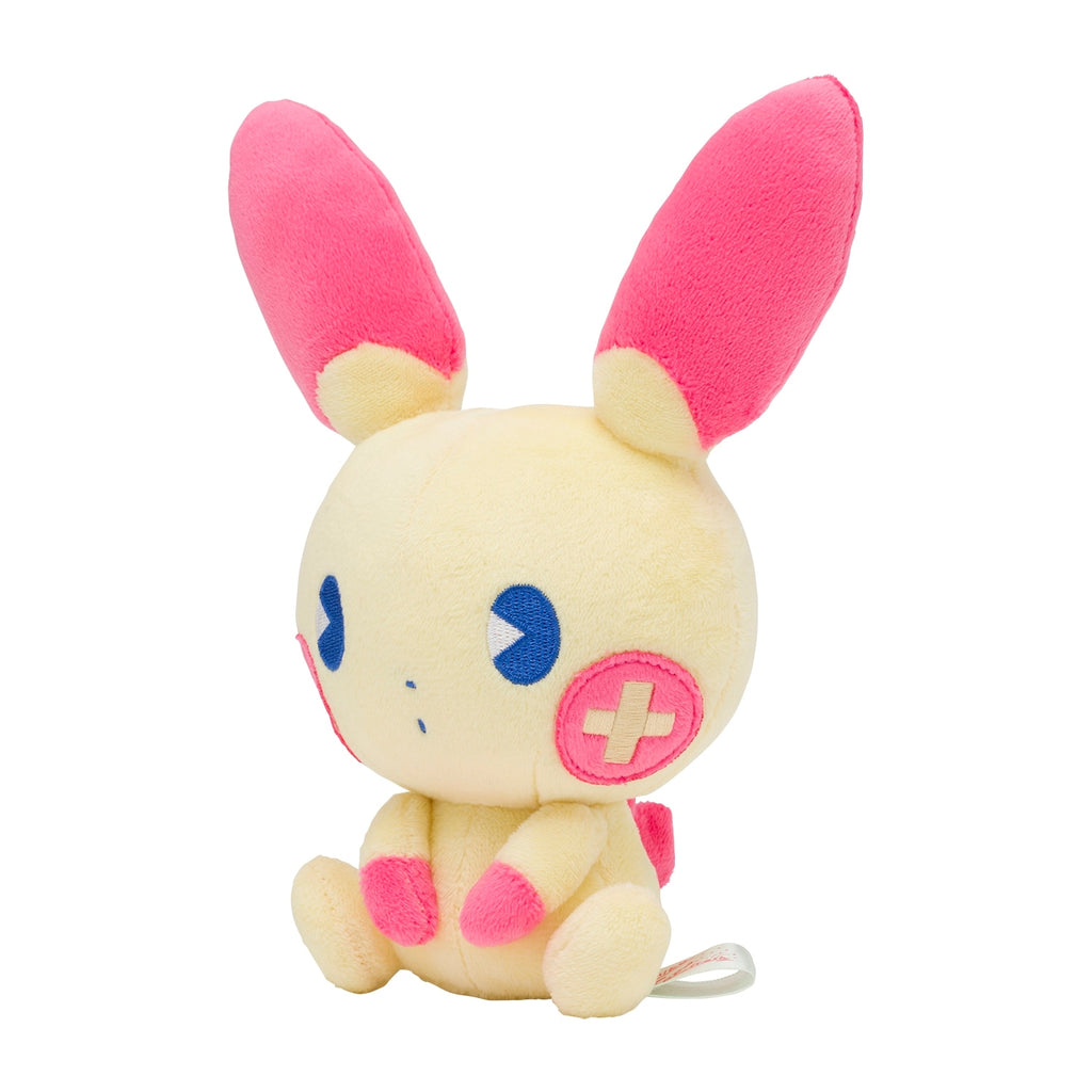 Authentic Japanese Plusle plush toy with detailed embroidery
