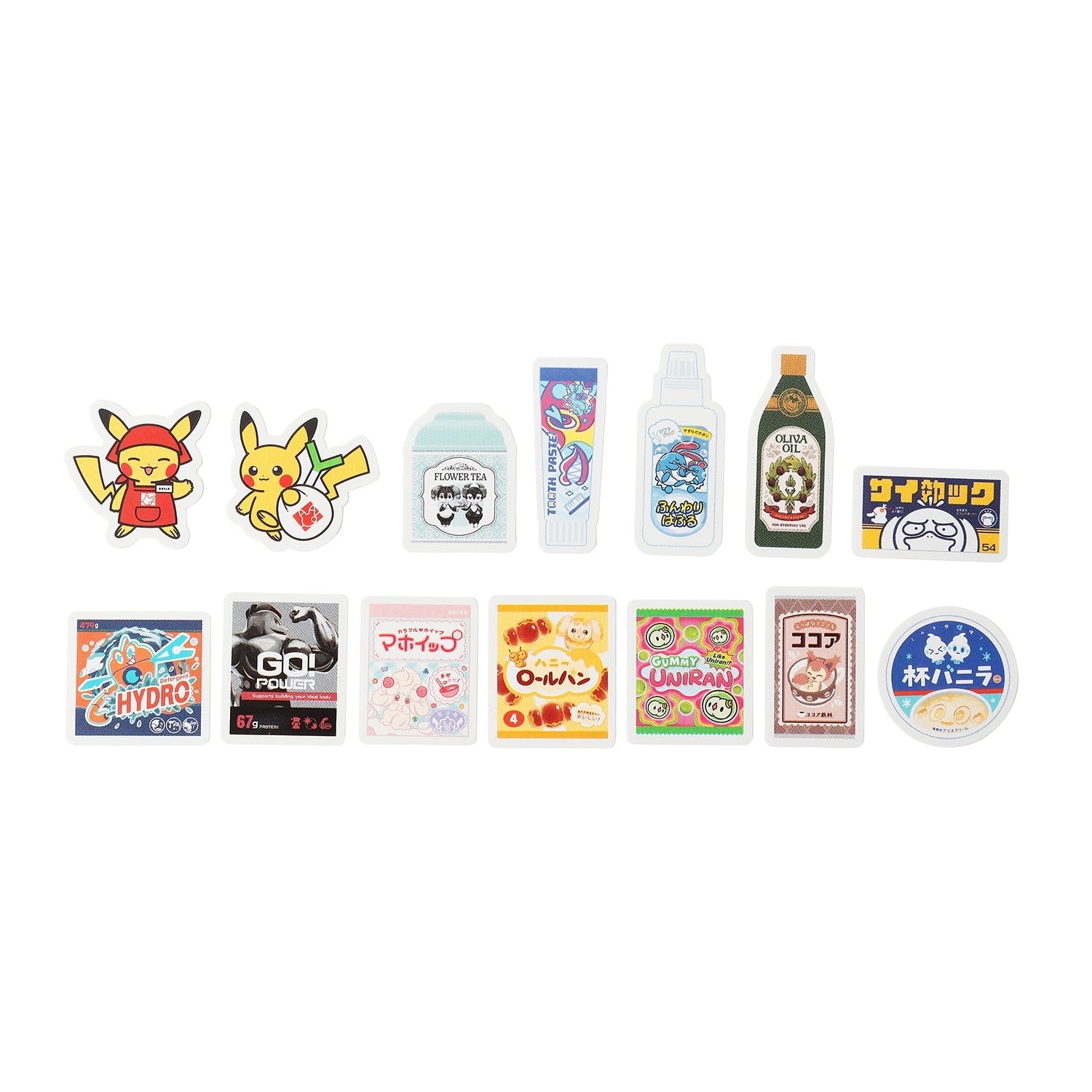Japanese Pokemon Stickers with unique artwork and licensing