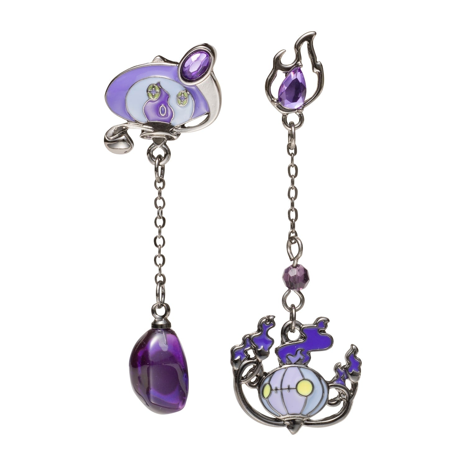 Pokemon SHINKA NO ISHI Rampler earrings from Japan with chandelier design
