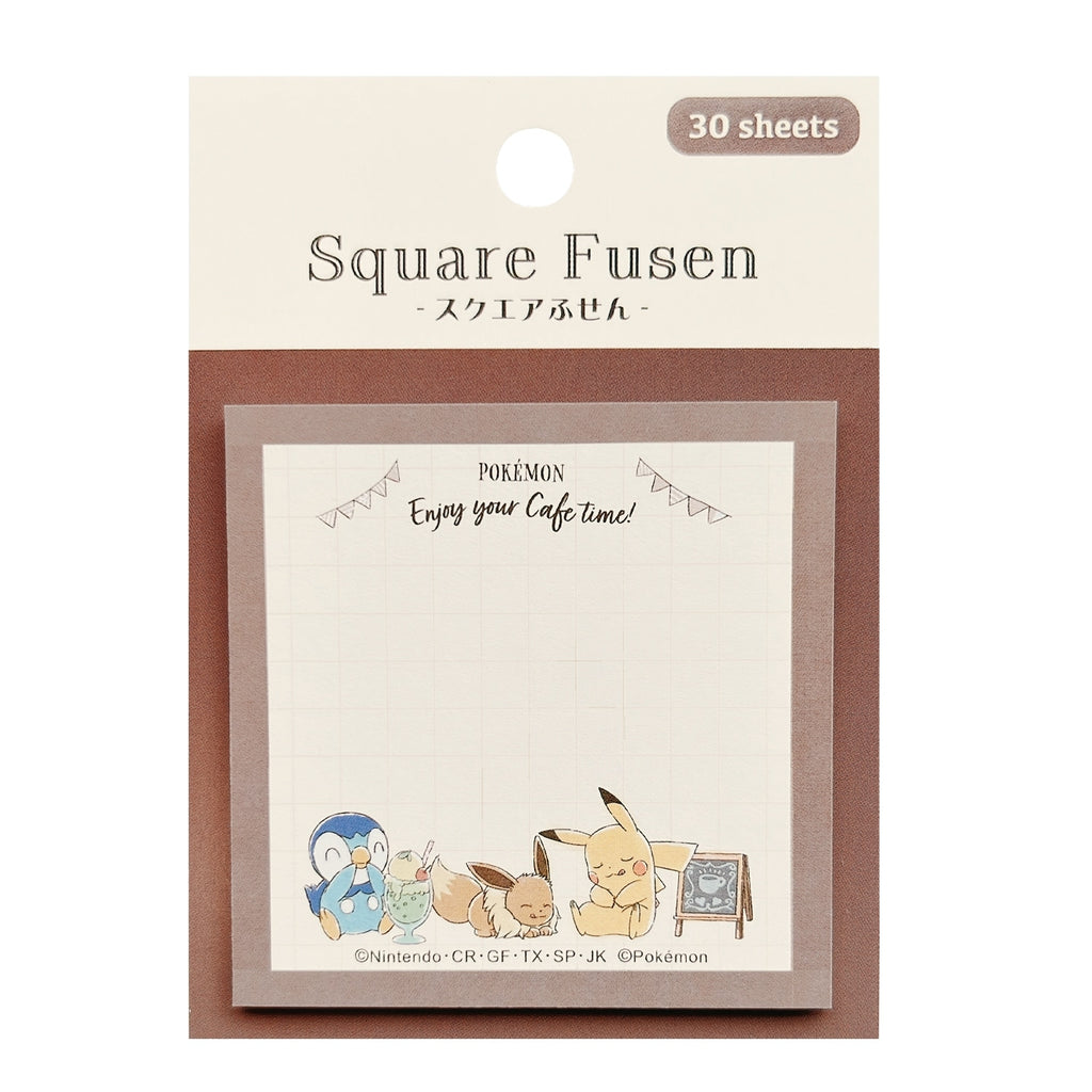 Close-up of Pokemon Square Sticky Note with detailed artwork from Japan