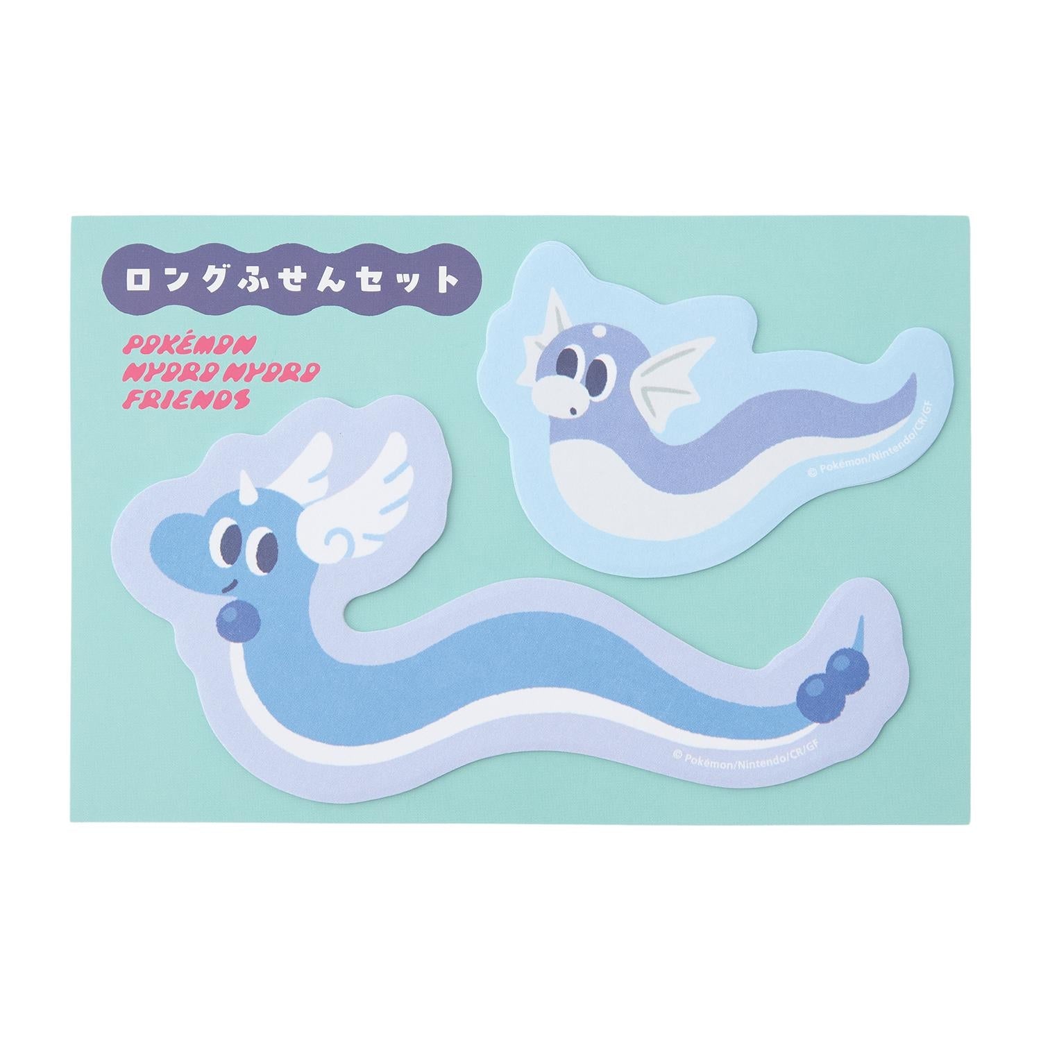 Pokémon NYORO NYORO Friends long sticky note set from Japan, featuring colorful characters on a set of sticky notes
