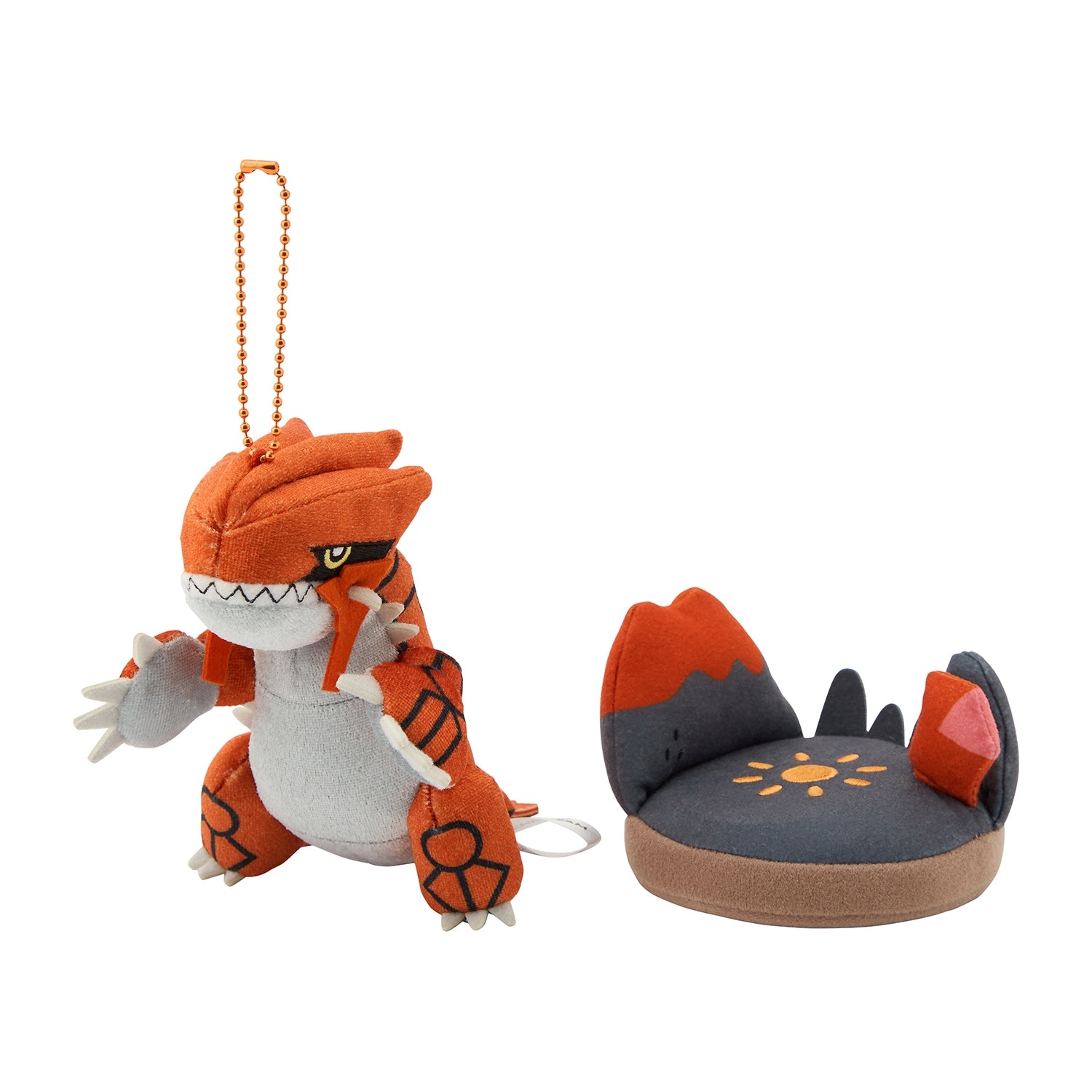 Close-up of Hideri Groudon plushie, Japan exclusive, high-quality materials and stitching