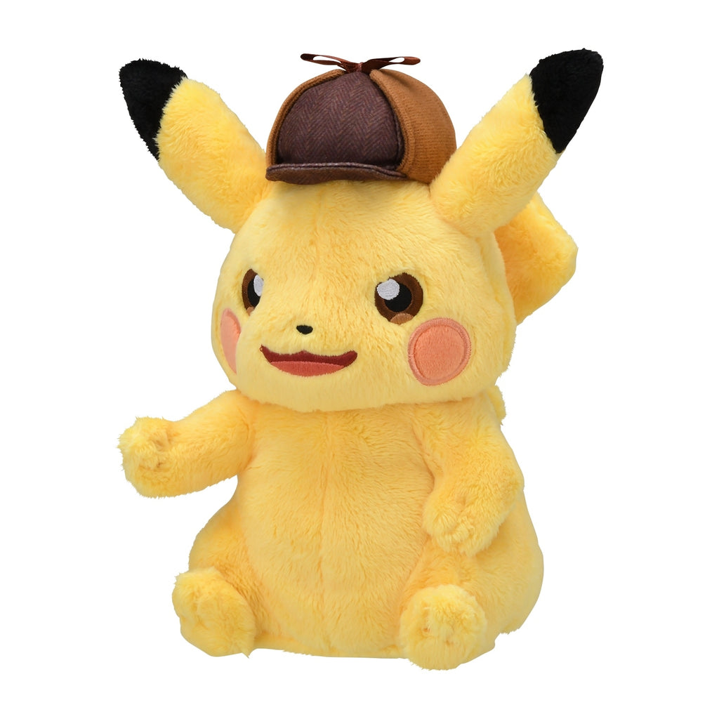 Authentic Japanese Detective Pikachu talking plushie, cute expression