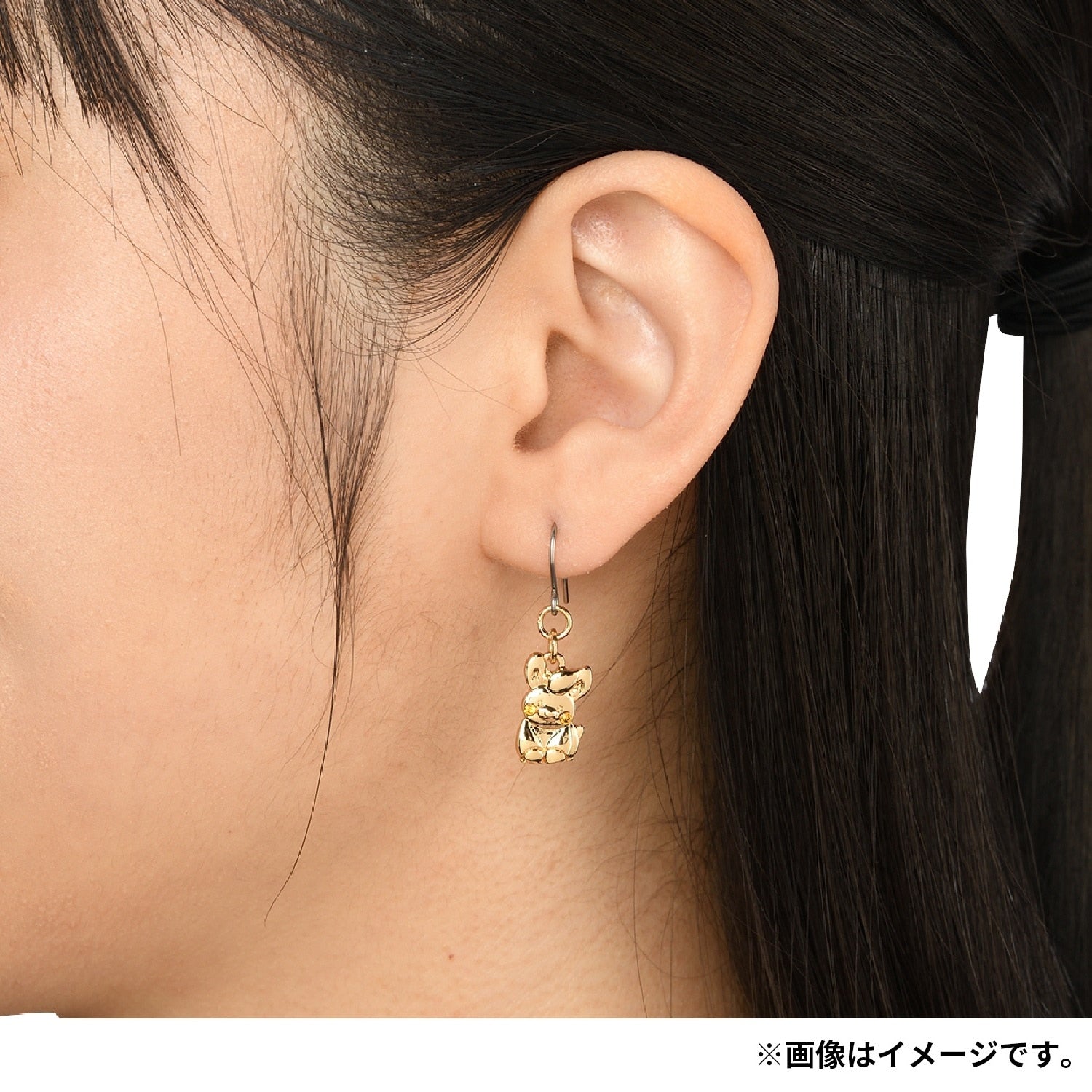 Back of Pokémon Earrings, displaying official Pokémon Center logo, authentic Japan product