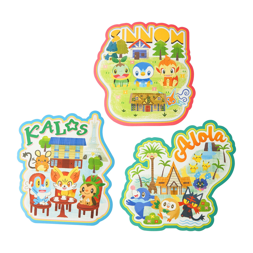 Die-cut postcard set Pokémon’s journey Sinnoh Kalos Alola