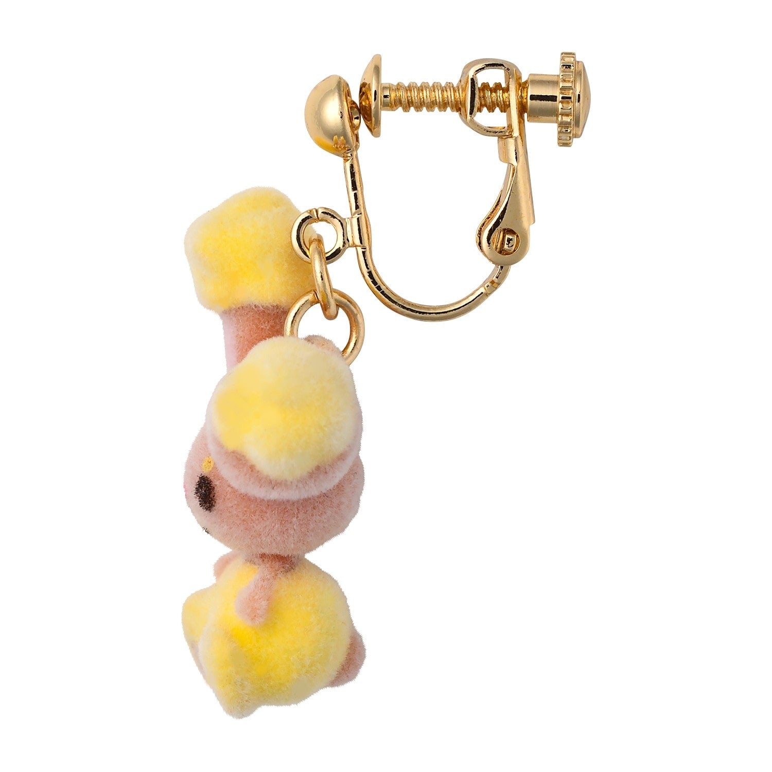 Close-up of Pokemon Earrings 83 Mimilor with detailed character face from Japan