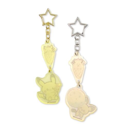 Pikachu & Pichu Pokepiece Vendor keychain from Japan, showcasing detailed anime-style artwork