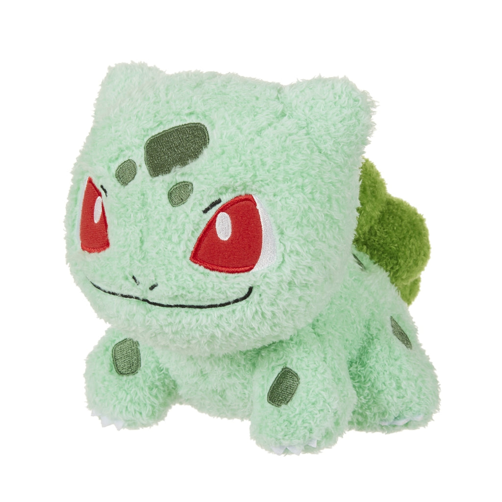 Cute Bulbasaur plush toy face detail, made in Japan