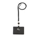 Genuine leather ID card case blacky
