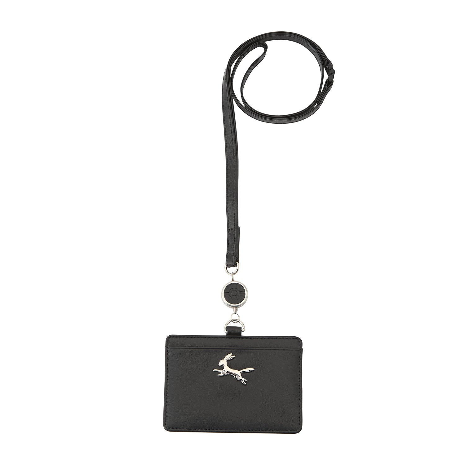Genuine leather ID card case blacky