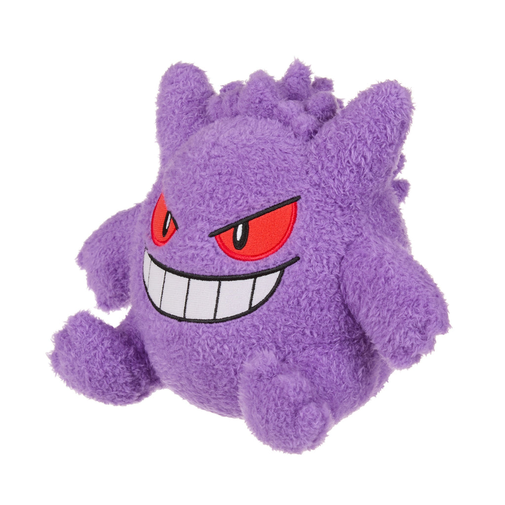 Authentic Pokemon Gengar plushie with soft texture and vibrant colors from Japan