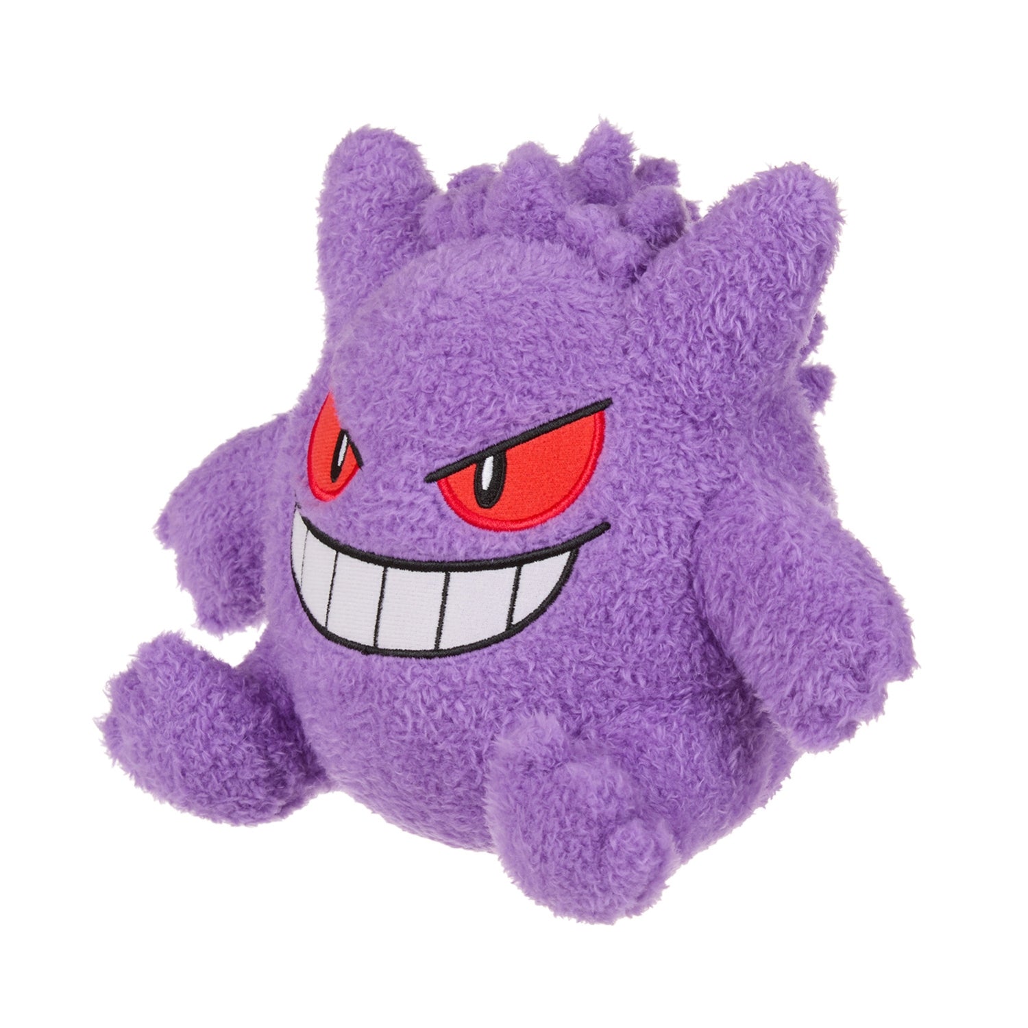 Authentic Pokemon Gengar plushie with soft texture and vibrant colors from Japan