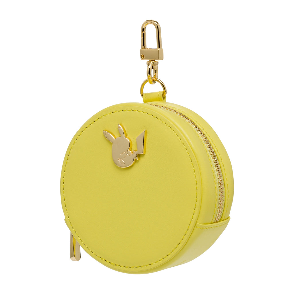 Genuine leather mini round pouch Pikachu