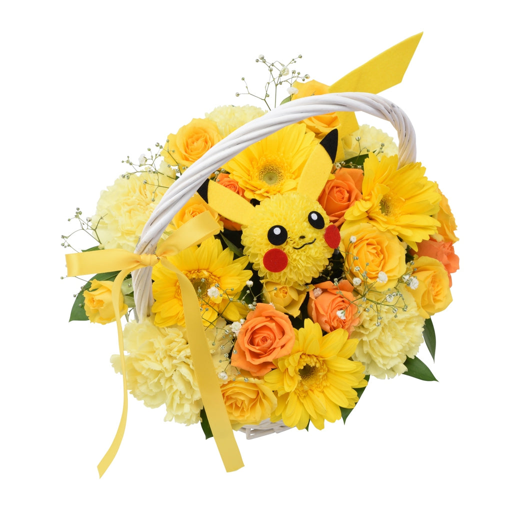 Pikachu flower arrangement in M size with vibrant flowers from Japan