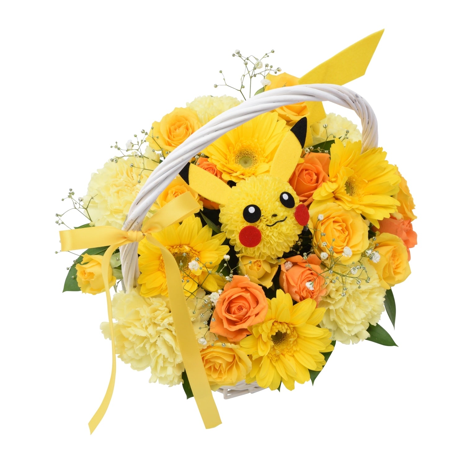 Pikachu flower arrangement in M size with vibrant flowers from Japan