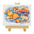 PAMO NO MURE Sleeper mini art with easel from Japan, featuring a sleeping character