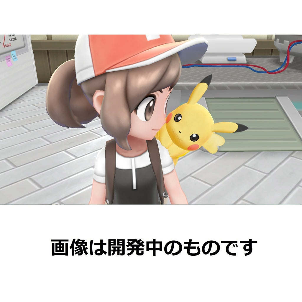 Close-up of Pikachu figure from Pokemon Let's Go Pikachu Monster Ball Plus Set Japan