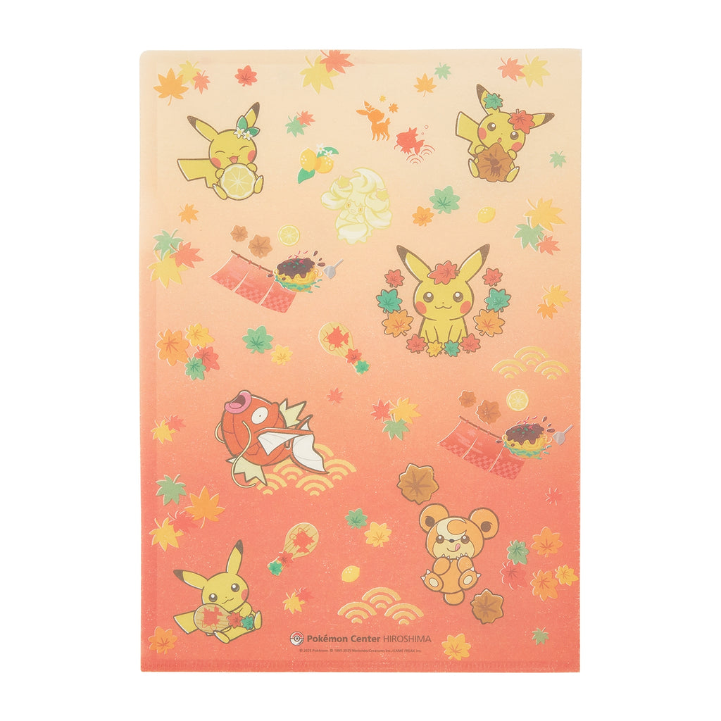 Japanese style A4 clear file set of 2 Pokemon Center Hiroshima R
