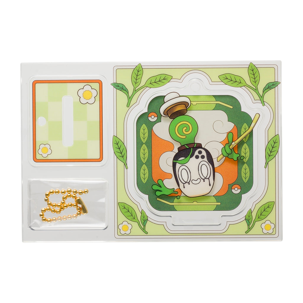 Authentic Japanese Pokemon Poltchageist acrylic charm collection with grass ghost type design