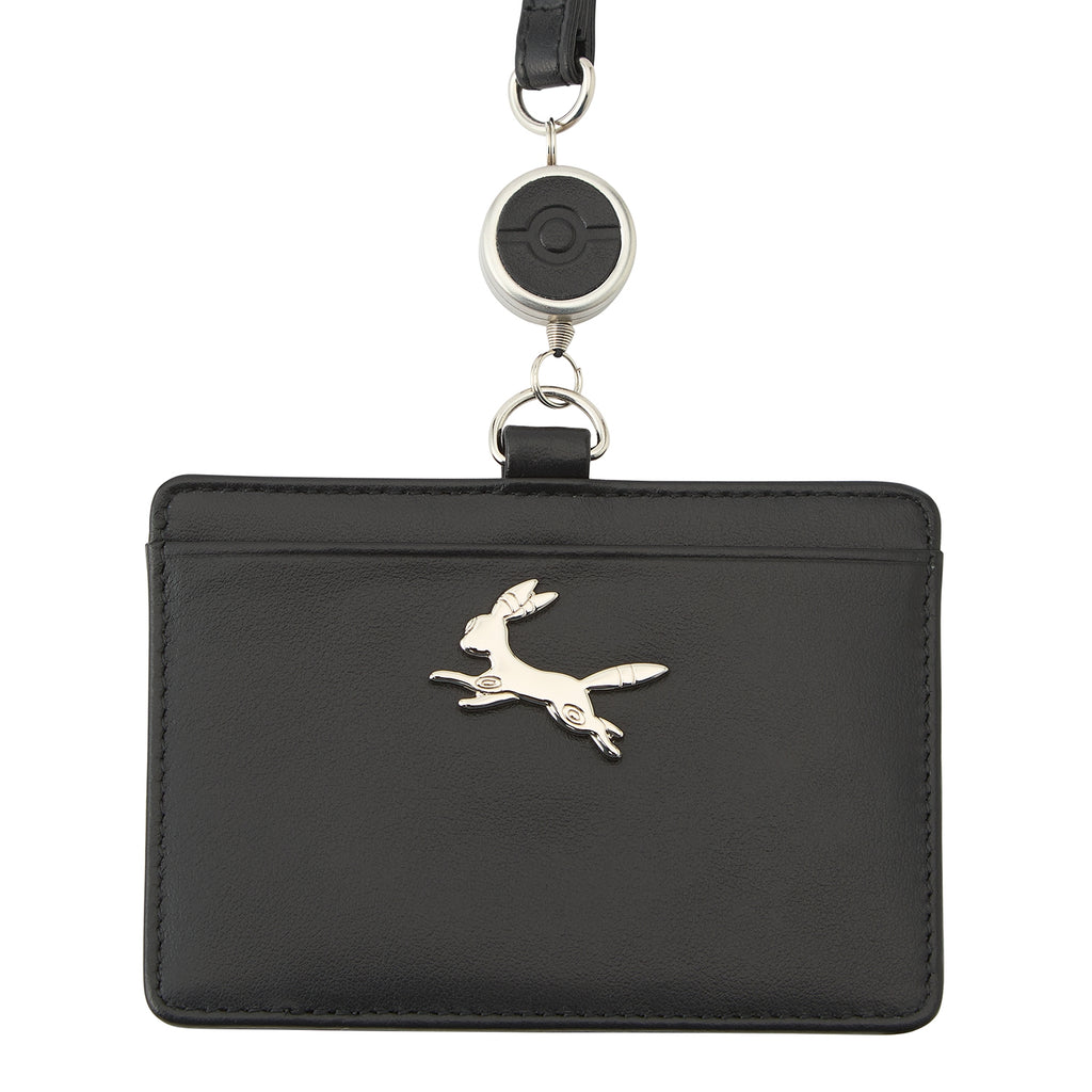 Genuine leather ID card case blacky