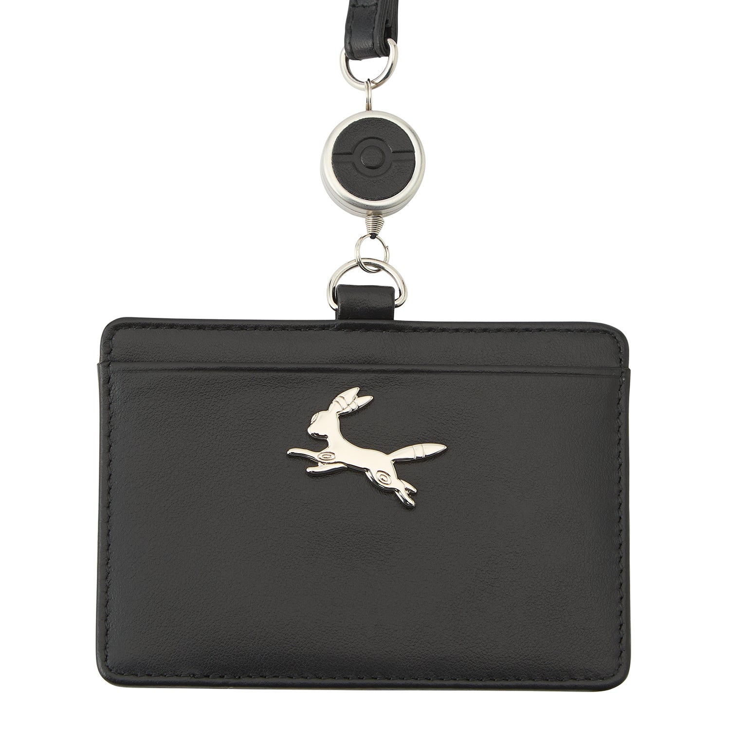 Genuine leather ID card case blacky