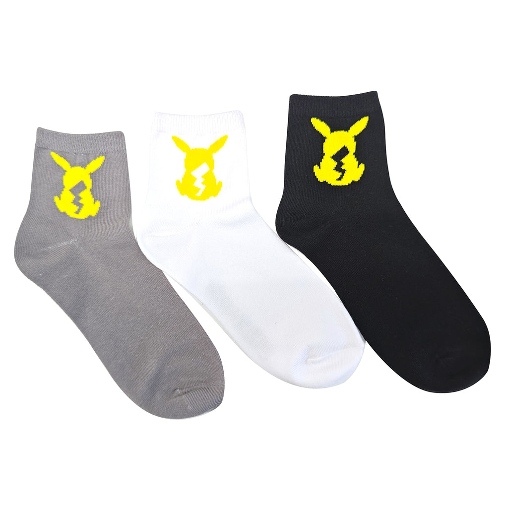 3P short socks Pikachu silhouette men's (25-27cm)