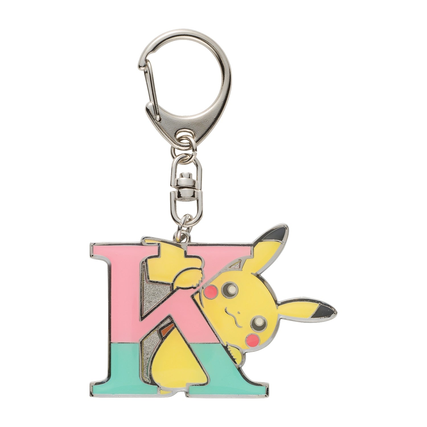 Pikachu keychain from Japan, electric-type Pokemon with yellow and brown details