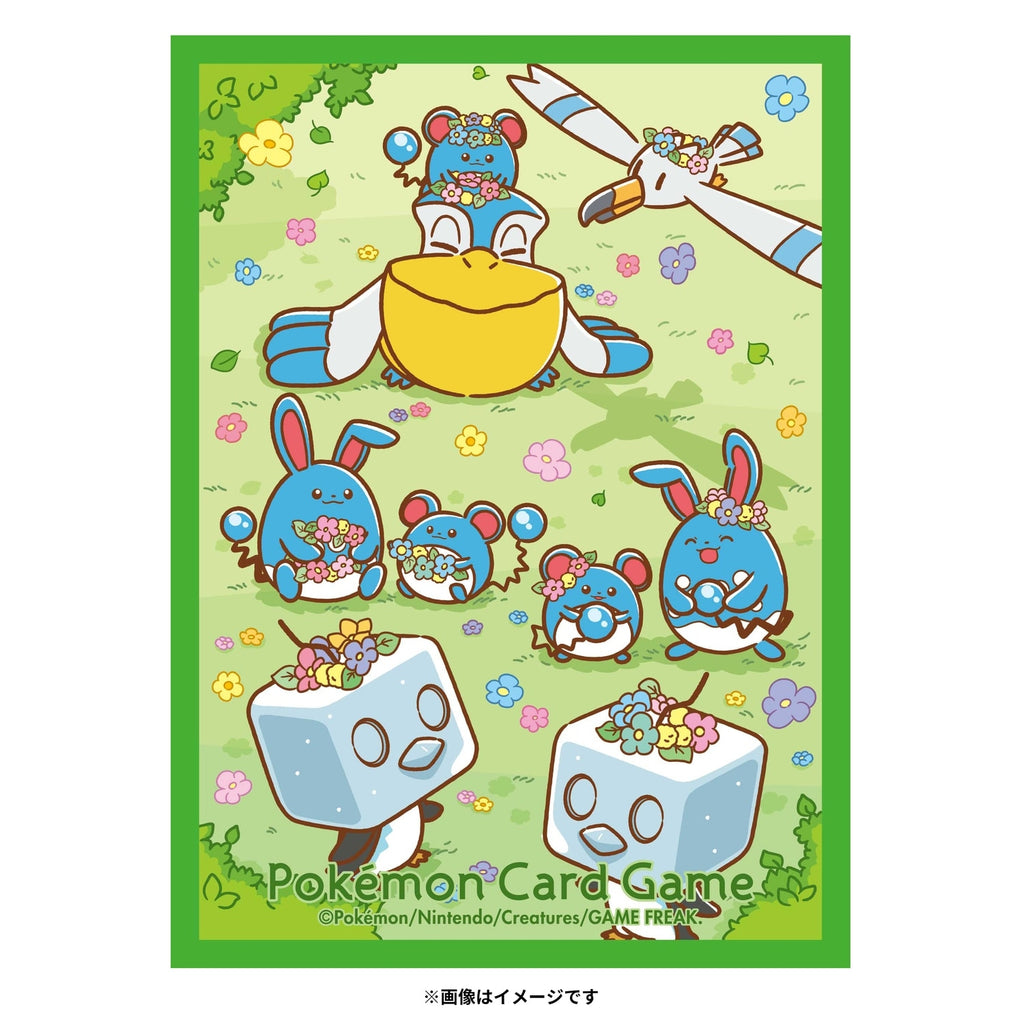 Pokémon TCG Deck Sleeves – Flower Crown & Marill (#183) | Japan Exclusive