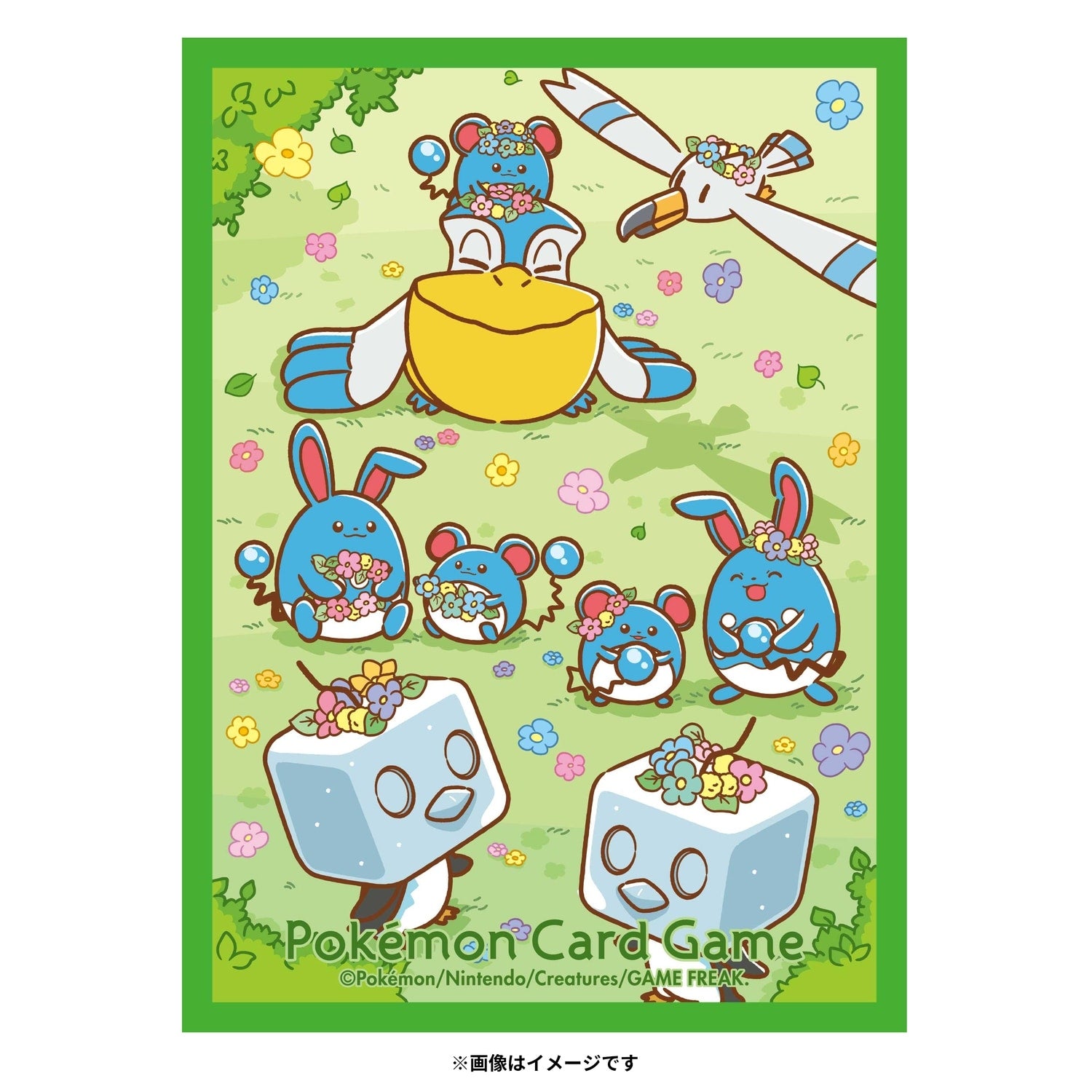 Pokémon TCG Deck Sleeves – Flower Crown & Marill (#183) | Japan Exclusive