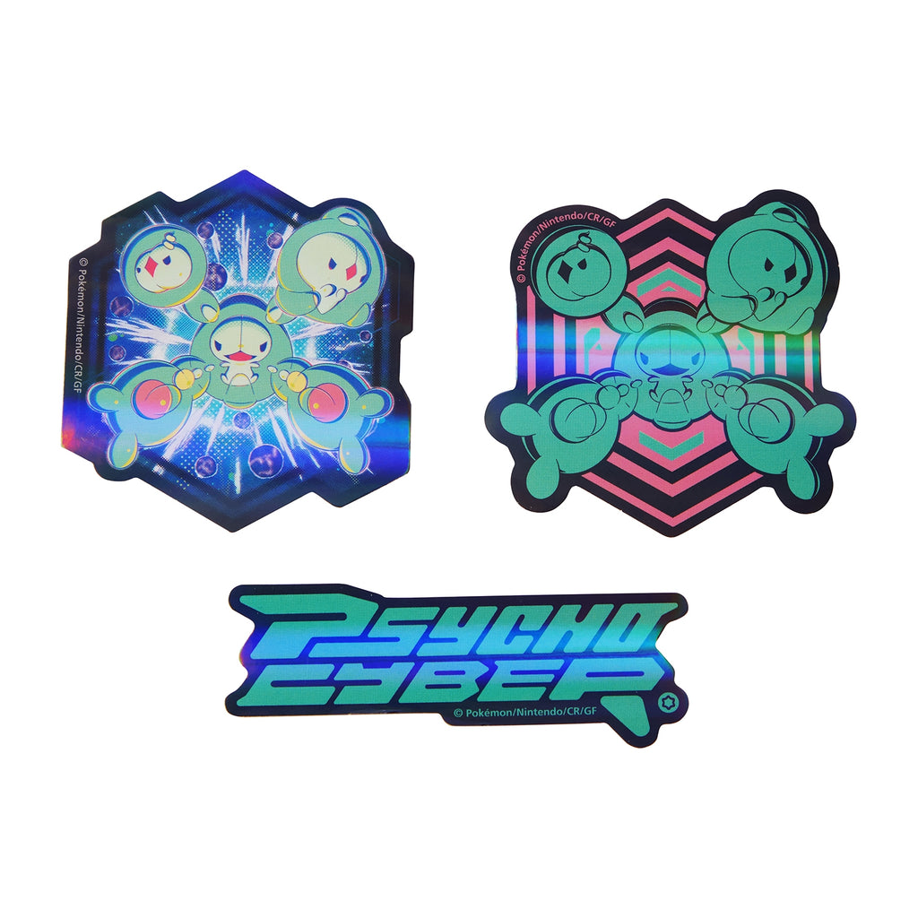 Official Pokemon Center Japan PSYCHO CYBER Uniran Dubran Runcruz sticker set with unique design from Japan