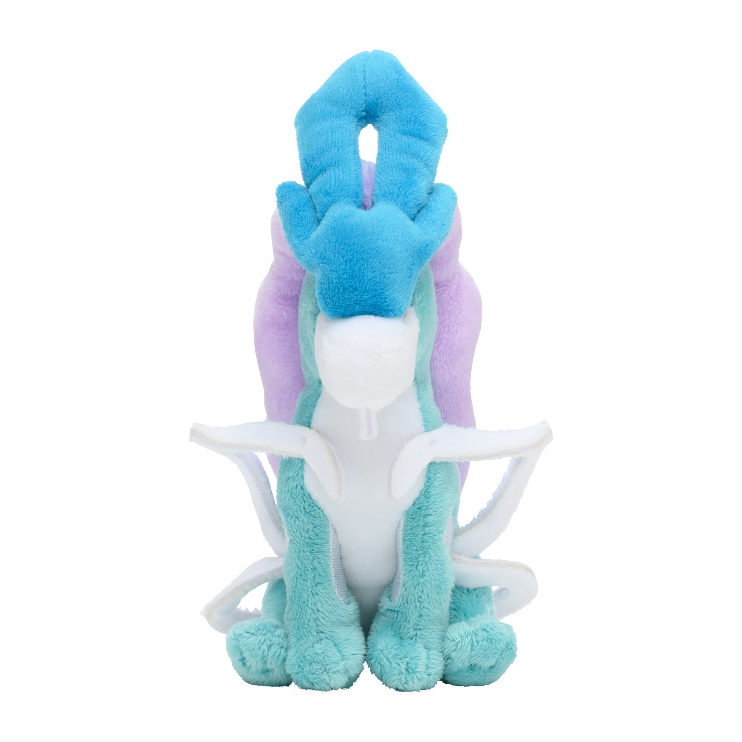 Authentic Pokémon Suicune plush with sparkly eyes and soft texture from Japan